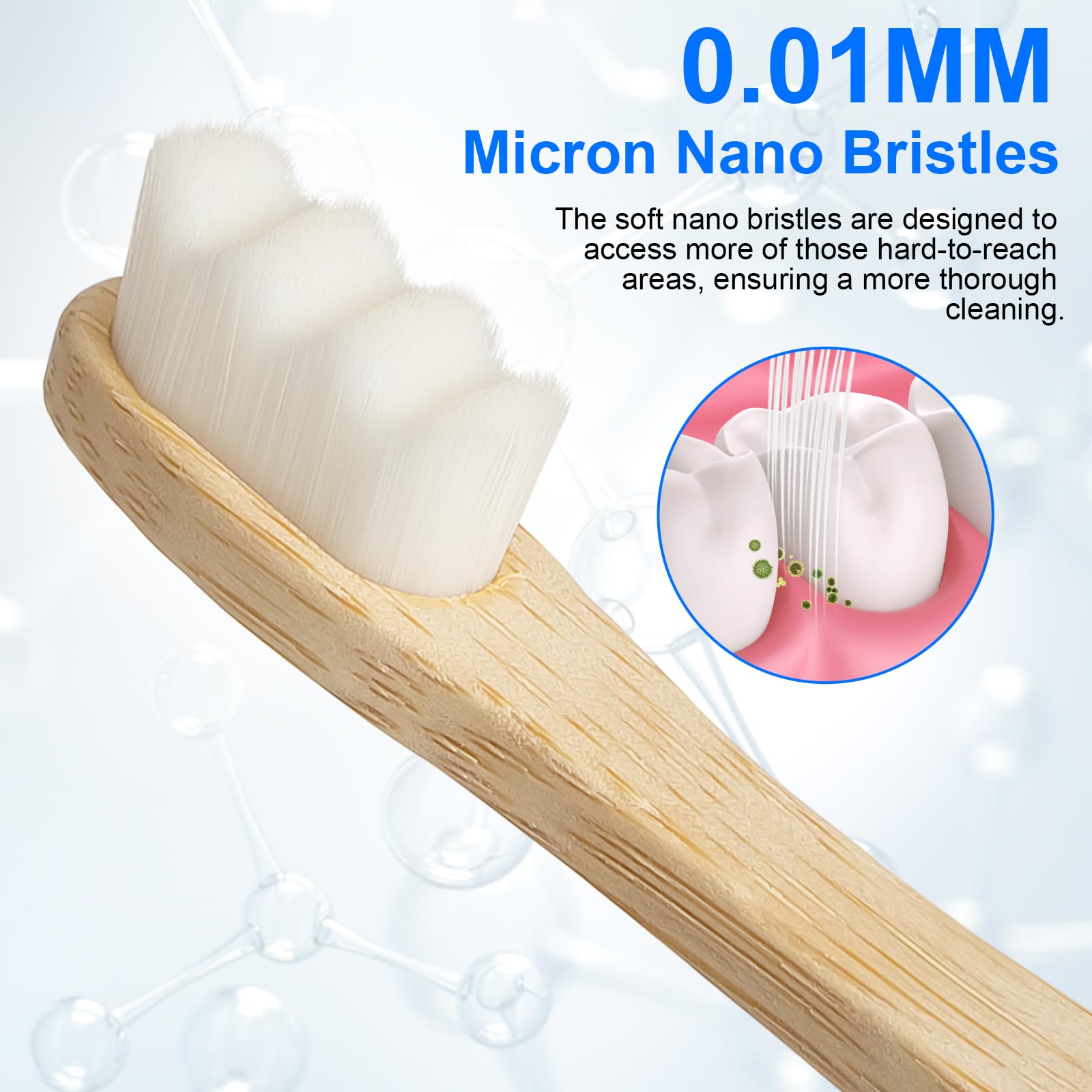 Eco-Friendly Bamboo Toothbrushes for Adults - 10,000 Ultra Soft Bristles, Pack of 4 | Biodegradable & Sustainable Oral Care | Perfect for Travel, Home Use & Zero-Waste Lifestyle