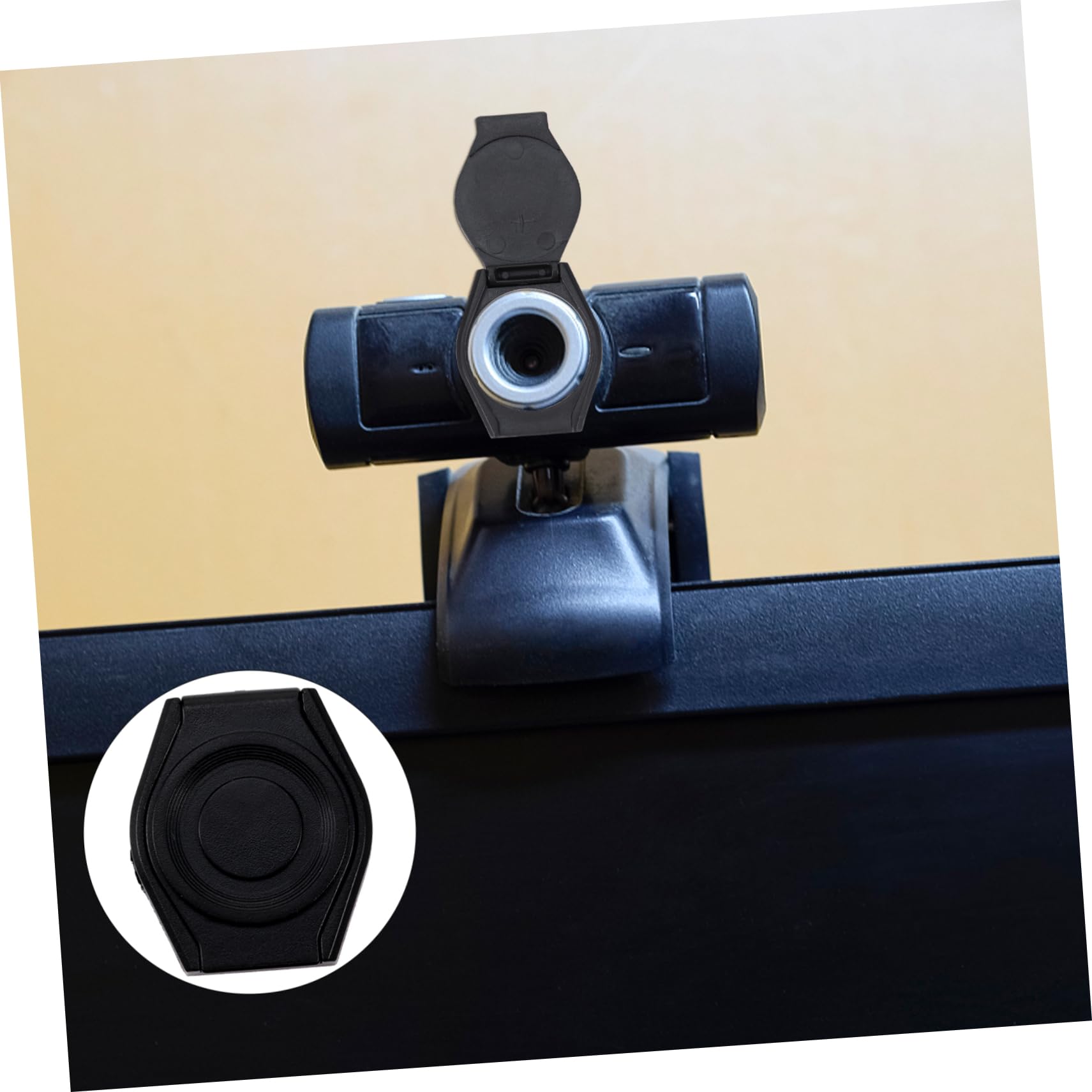 10pcs Webcam Cover Shutter - Privacy Protection for Laptop & Desktop Cameras - Anti-Spy Lens Cover for Zoom Meetings & Online Classes (Black)