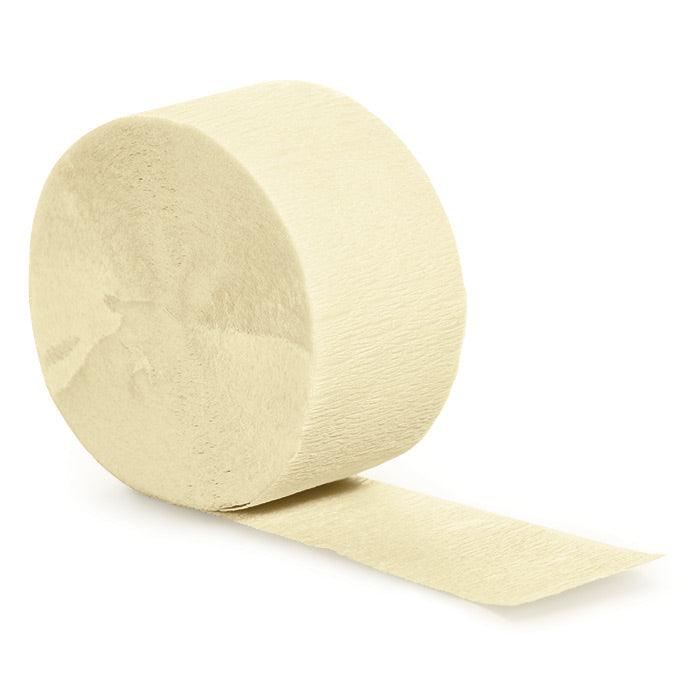 12-Piece Bulk Ivory Crepe Streamers - 81 Feet Long Party Decorations for Weddings, Birthdays & Events