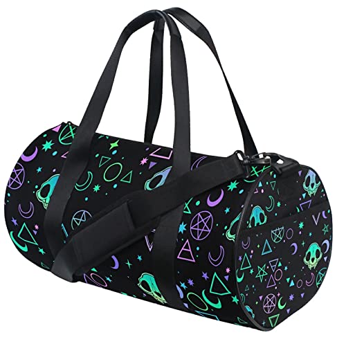 MNSRUU Magic Skulls Duffle Bag - Large Gym Bag for Men & Women, Waterproof Travel Duffel with Spacious Compartment for Sports, Gym, Overnight Trips & Weekend Getaways - Perfect Carry-On Luggage for Air Travel & Outdoor Adventures