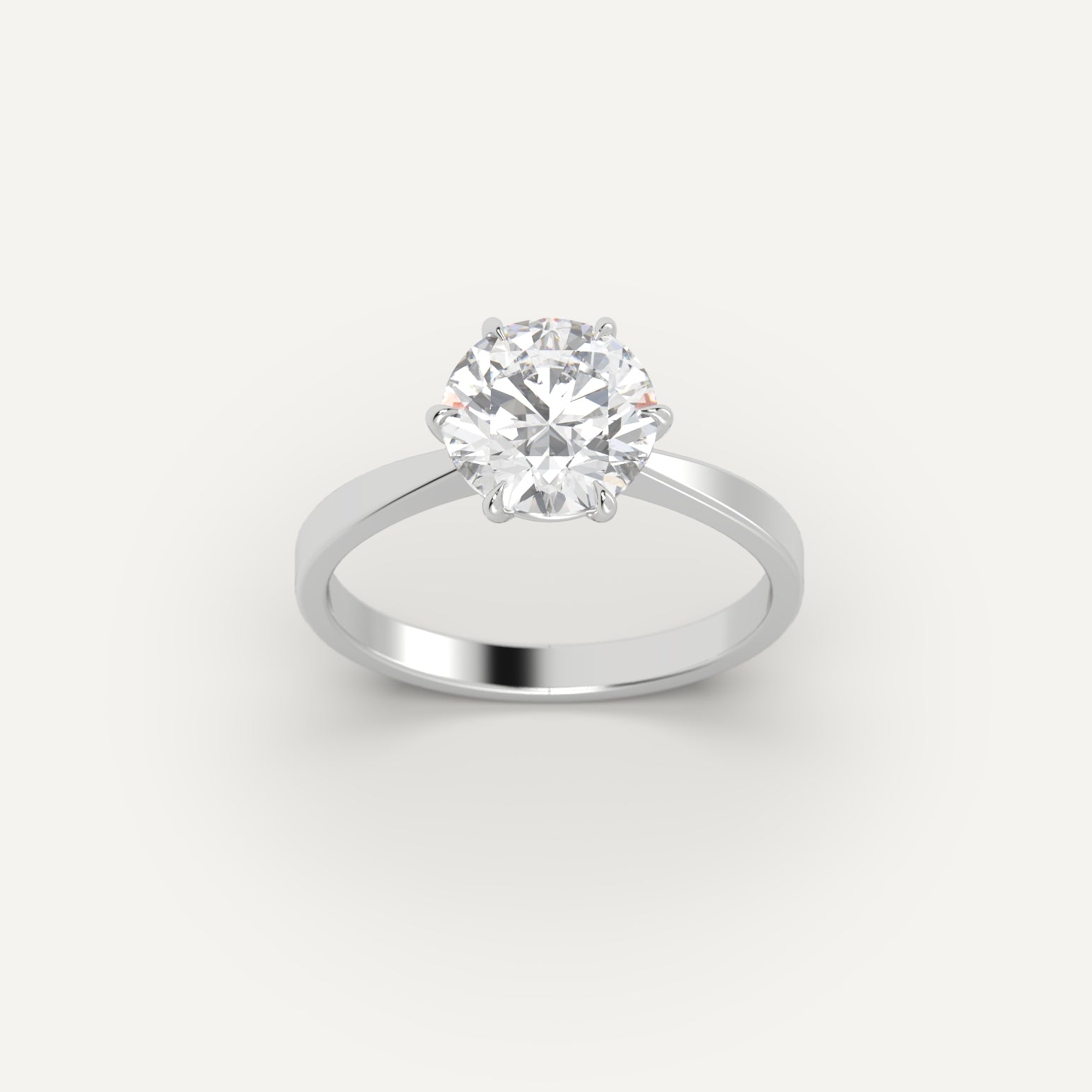 2 Carat Round Cut Diamond Engagement Ring - 14K White Gold Solitaire Wedding Band for Women - Perfect for Proposals, Anniversaries & Special Occasions