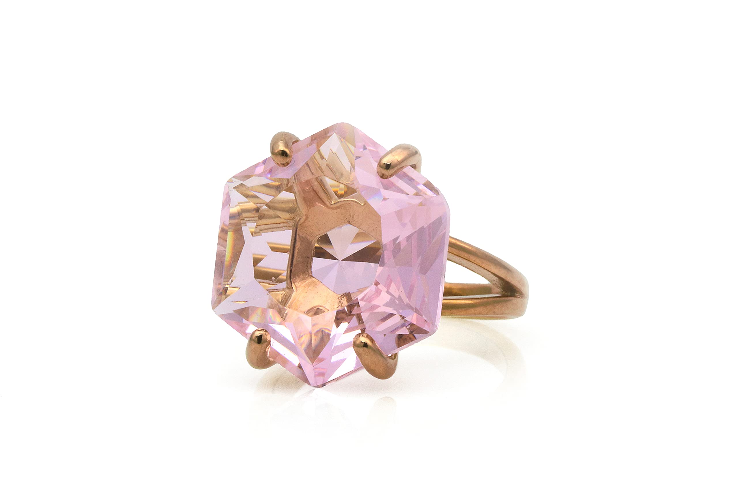Handmade Rose Gold Rose Quartz Ring - Custom Crystal Jewelry for Women - Artisan Statement Gemstone Ring - Fashion Jewelry Gift for Her - Perfect for Weddings, Anniversaries & Special Occasions