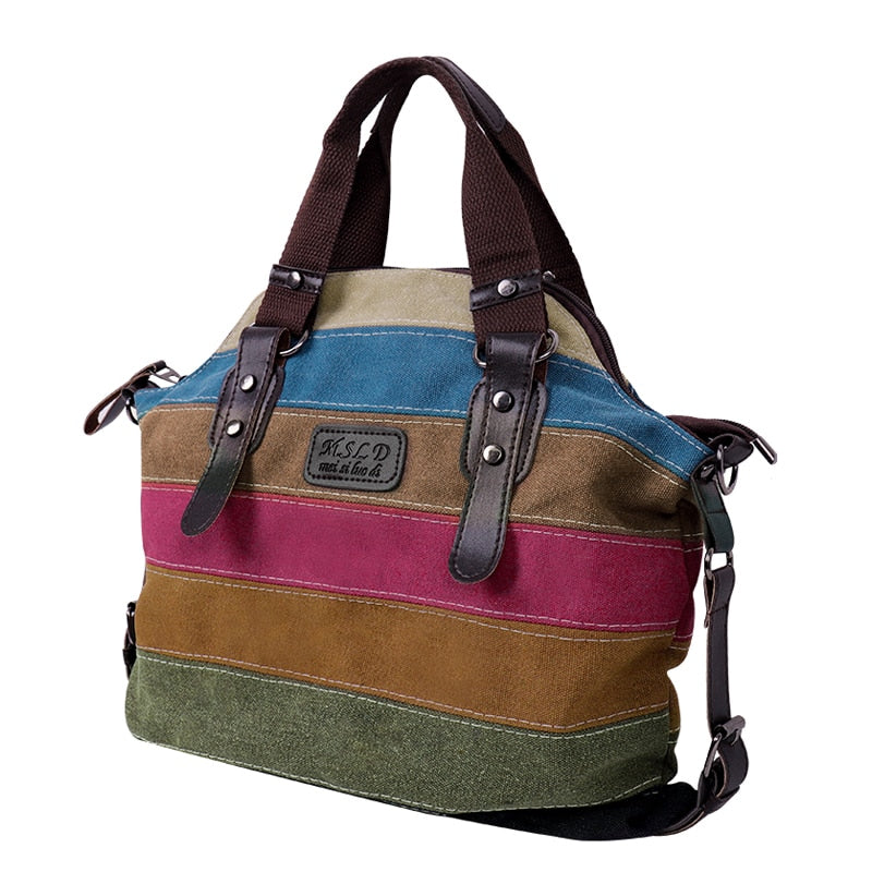 Stylish Patchwork Rainbow One Shoulder Crossbody Bag for Women - Perfect for Music Festivals, Beach Outings & Everyday Use