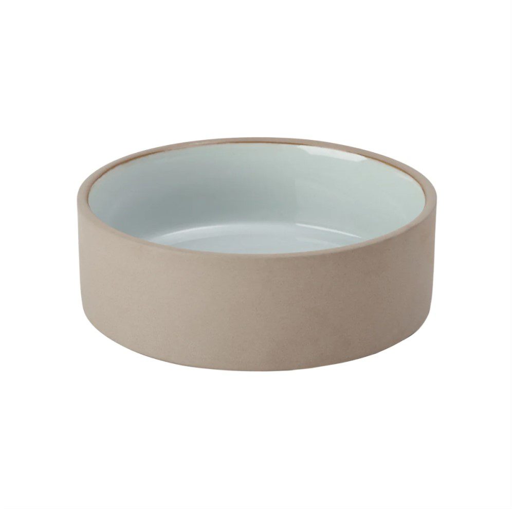OYOY ZOO Sia Dog Bowl - Non-Slip Ceramic Pet Food Dish with Ice Blue Design - Small/Medium/Large Sizes - Perfect for Indoor/Outdoor Feeding & Water Station for Dogs & Cats