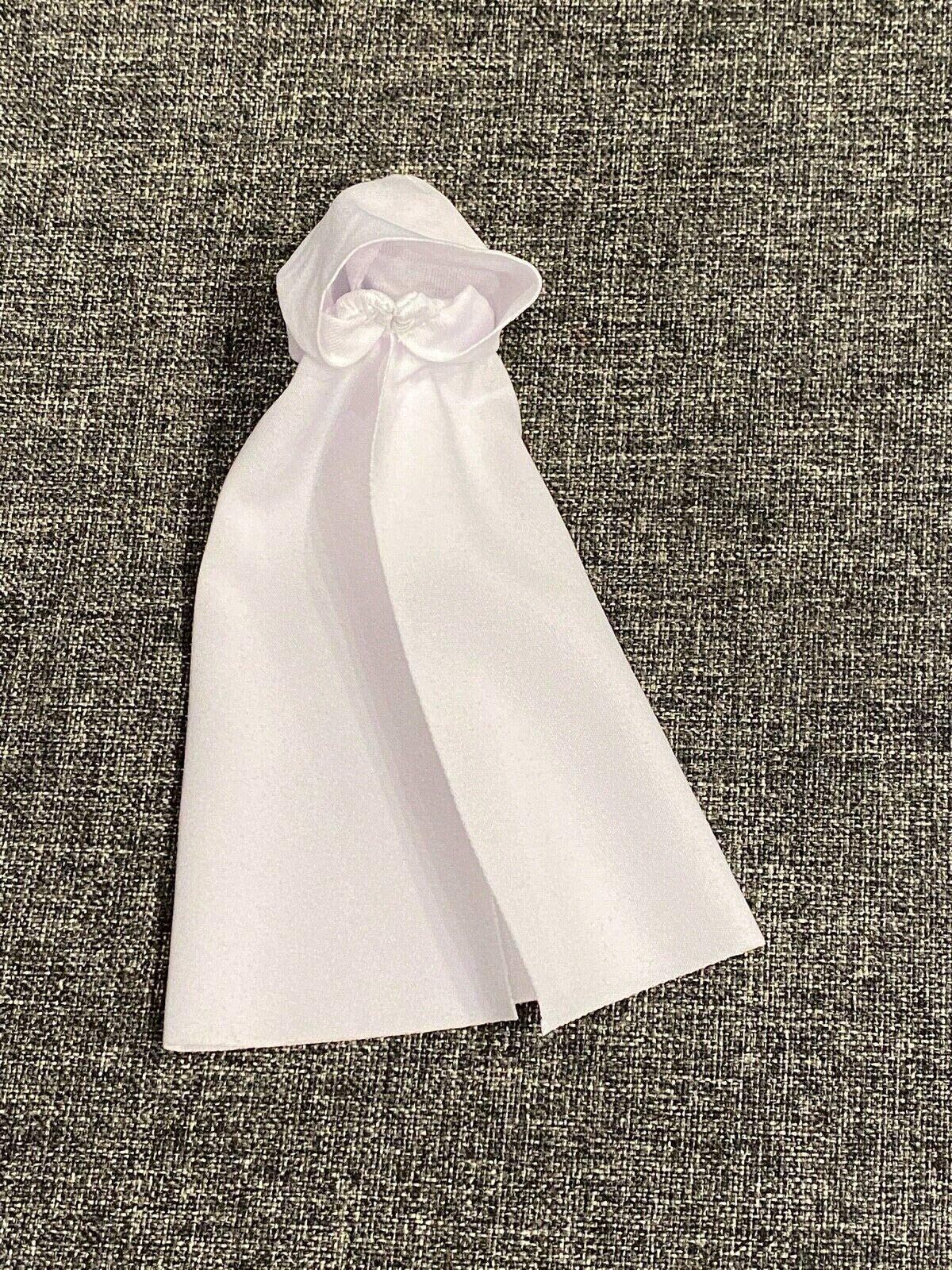1/12 Scale Miniature Custom Handmade White Fabric Hooded Cape for 6 inch Action Figures - Perfect for Doll Photography, Cosplay & Collectible Displays