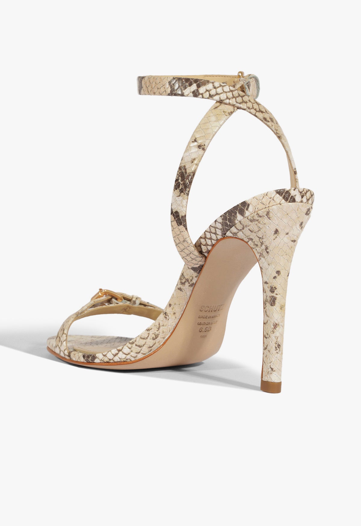 Aurora Snake Embossed Leather Sandal - Women's High Heel Sandals (3.1