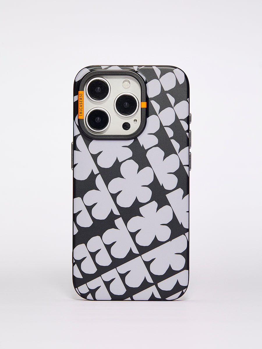 Lilac Gray Windowpane & Blossoms Phone Case - Trendy Floral Design for iPhone & Samsung - Perfect for Spring & Everyday Use
