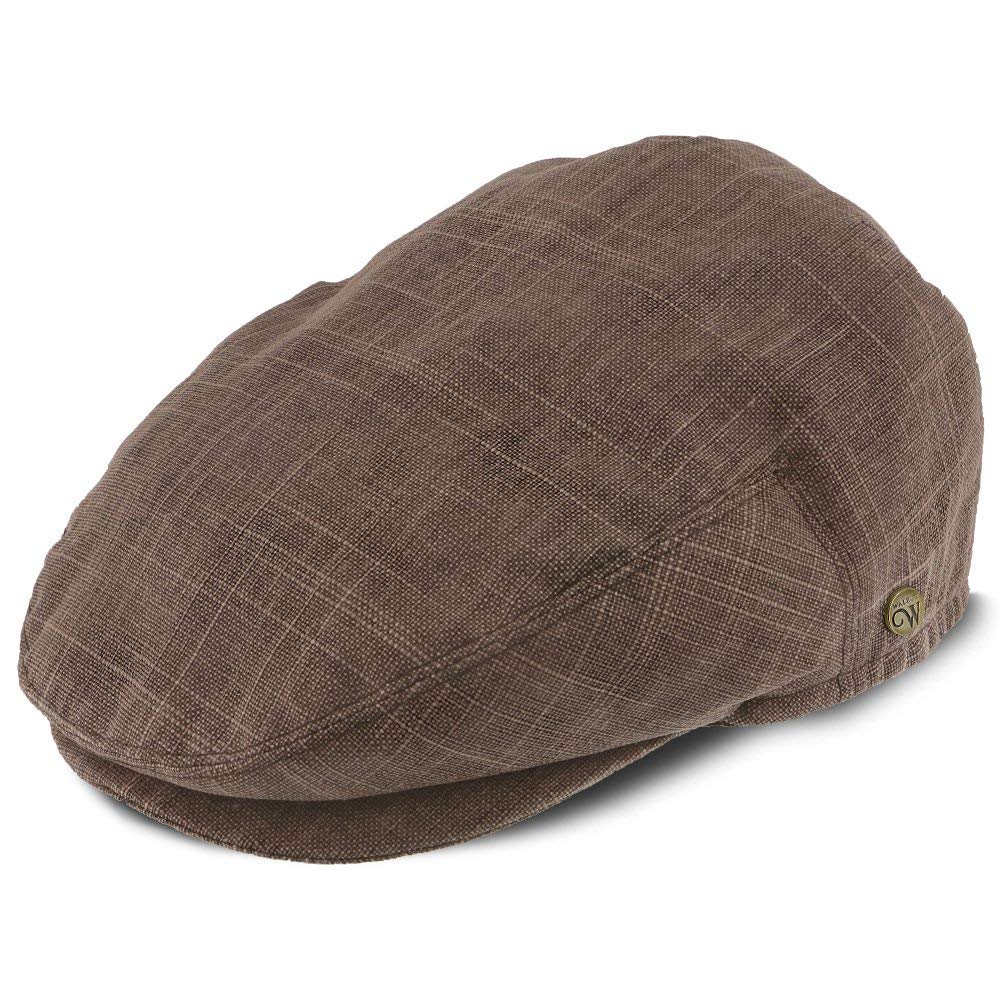 Brown Linen Ivy Cap for Men - Casual Outdoor Style