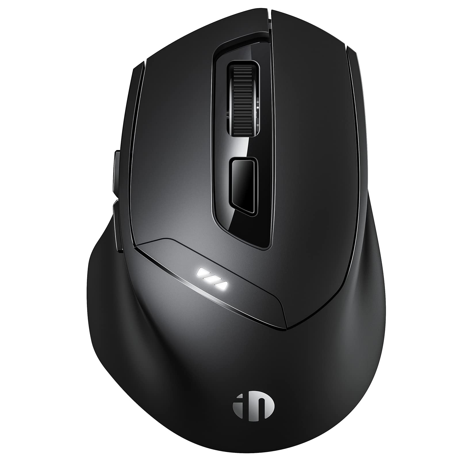 INPHIC Rechargeable Wireless Mouse - Bluetooth 5.0/4.0 & 2.4G USB Silent Mouse with 3 Connectivity Modes, Ergonomic Design for Laptop, Desktop, Mac, Windows, Android - Perfect for Office, Home & Travel (Black)