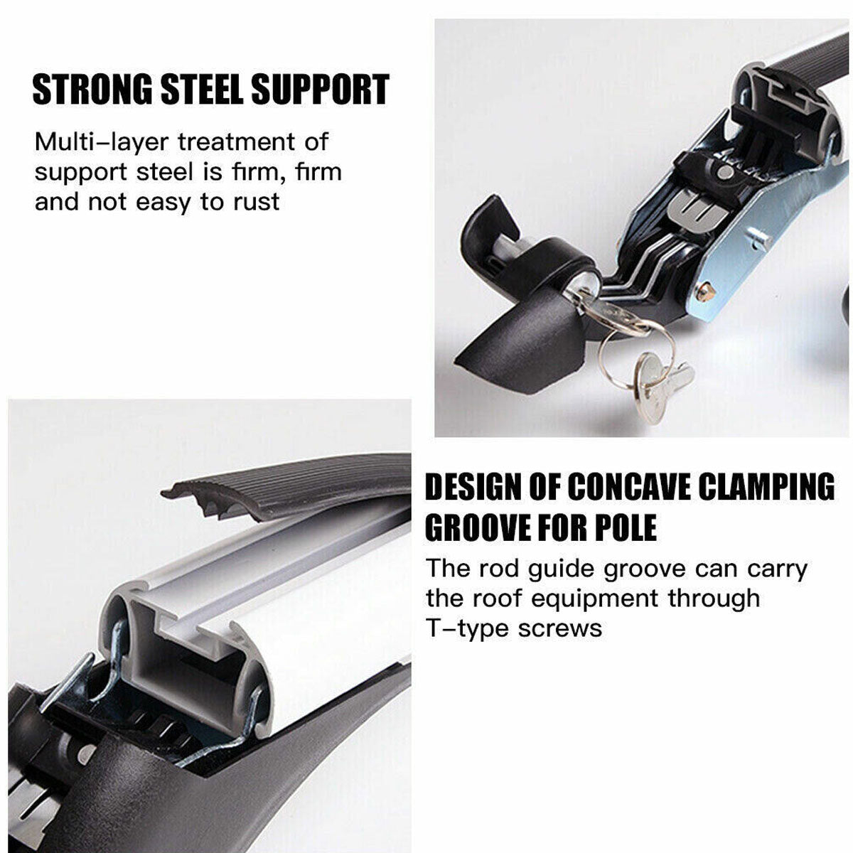 Universal 105cm Car Roof Rack Carrier - Adjustable Aluminum Alloy Cross Bars with Lock System for SUVs, Sedans & Trucks | Perfect for Camping, Road Trips & Outdoor Adventures