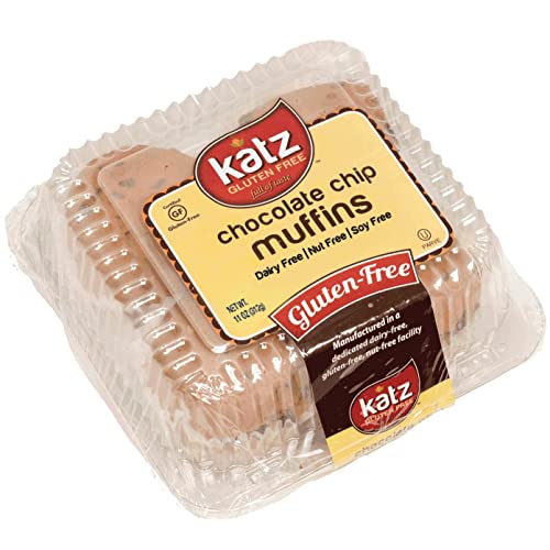Katz Gluten Free Chocolate Chip Muffins - Dairy Free, Nut Free, Soy Free, Kosher Certified (6 Packs of 4 Muffins, 11oz Each) - Perfect for Breakfast, Snacks & School Lunches