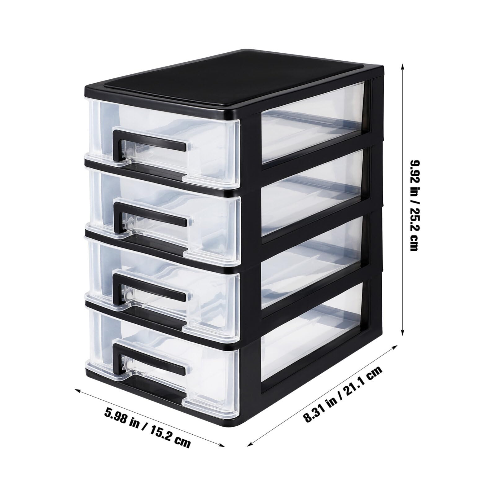 DOITOOL 4-Tier Plastic Storage Drawer Organizer - Portable Pull-Out Cabinet for Closet, Dresser, Desk, Shelf & Cupboard Organization | Home & Office Storage Solution for Clothes, Accessories & Small Items