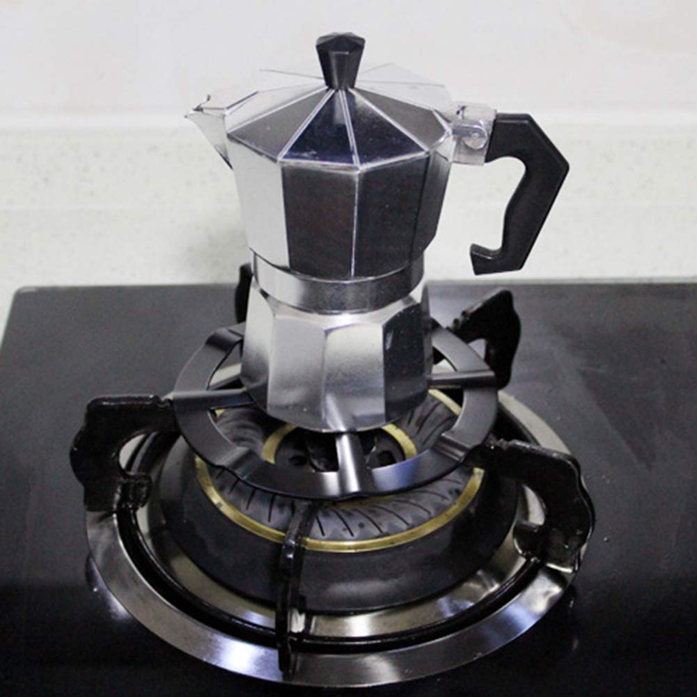 Stainless Steel Natural Gas Stove Shelf - Black Coffee Pot Holder for Moka Pot, Kitchen Organizer for Stovetop Accessories - Perfect for Gas Ranges, Camping & Outdoor Cooking