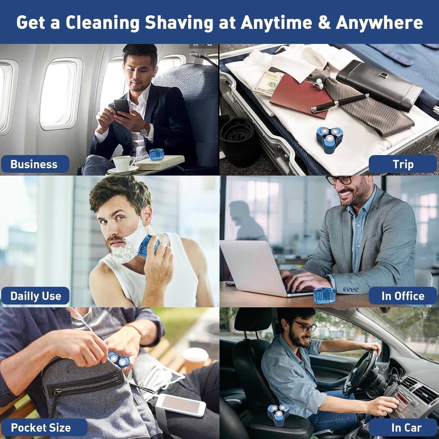 Mini Electric Razor for Men - Portable USB Rechargeable Waterproof Shaver - Compact Travel & Car Shaving Kit - Perfect Gift for Dad, Husband & Business Travelers - Ideal for Home, Office & On-The-Go Grooming
