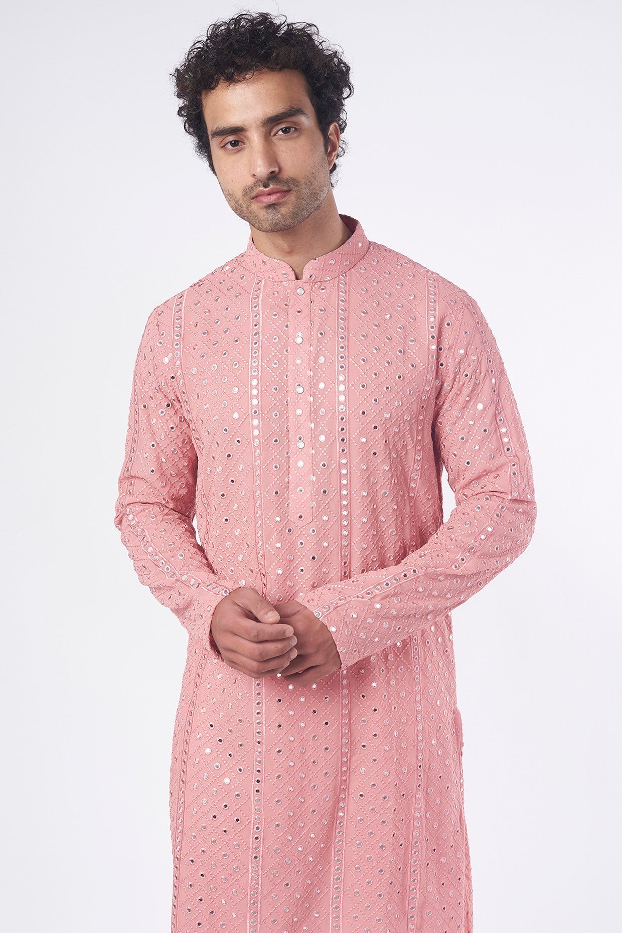 Elegant Pink Embroidered Kurta for Women - Traditional Indian Tunic Top for Festivals & Parties - Perfect for Diwali, Weddings & Special Occasions