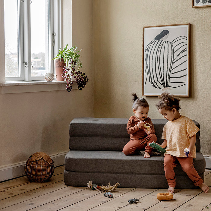 KlipKlap KK 3-Fold Sofa Bed - 36x120x70cm Multi-Grey with Grey Accents - Perfect for Small Spaces, Guest Rooms & Studio Apartments