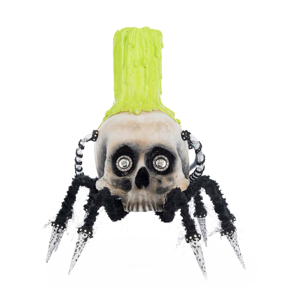 Gothic Chaotic Spider Skull Candle Holder - Halloween Home Decor by Katherine's Collection - Perfect for Spooky Parties, Gothic Weddings & Dark Aesthetic Interiors