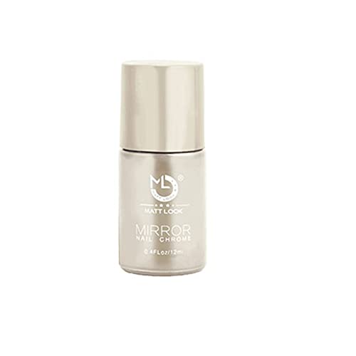 Mattlook Shine Like Mirror Nail Chrome Polish - Dull Silver-B (12ml) | High Gloss Metallic Finish for Salon & DIY Manicures | Perfect for Parties, Weddings & Special Occasions