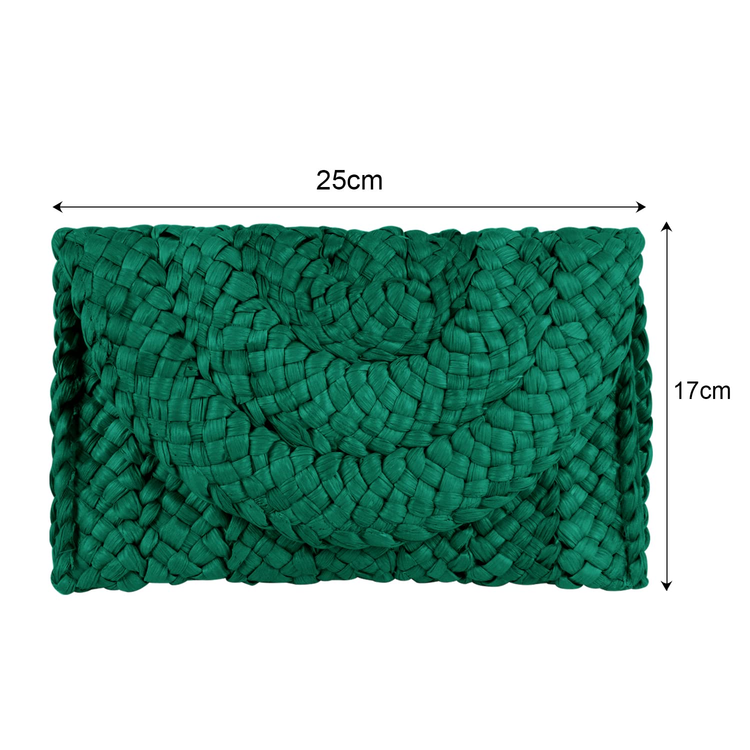 Women's Straw Clutch Purse - Woven Shoulder Bag for Summer Beach, Travel & Party | Eco-Friendly Handmade Envelope Wallet for Women | Perfect for Vacation, Wedding & Outdoor Events