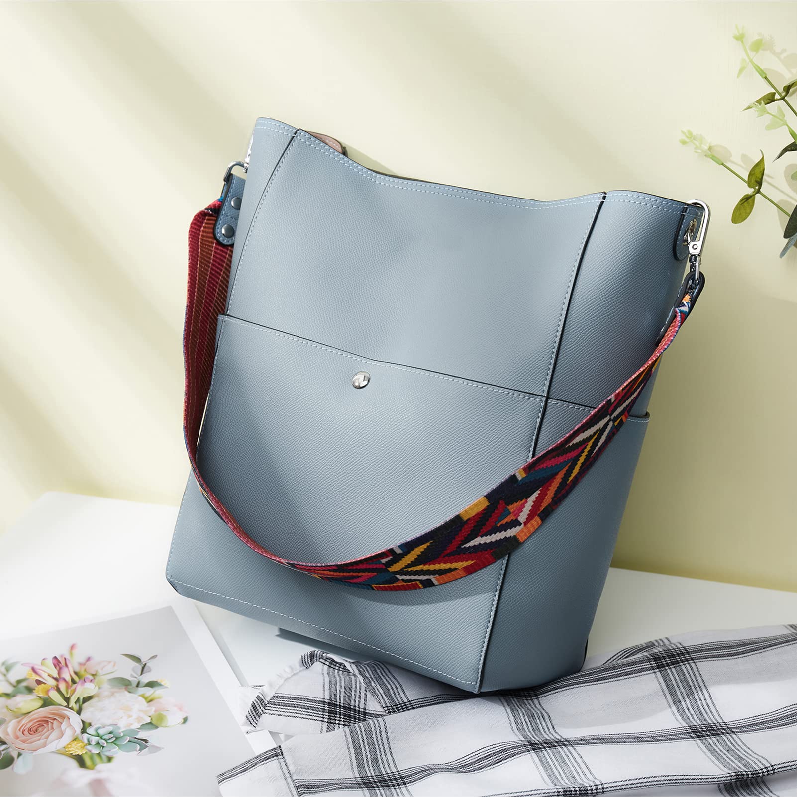 BROMEN Leather Hobo Handbag for Women - Stylish Crossbody Purse for Daily Use