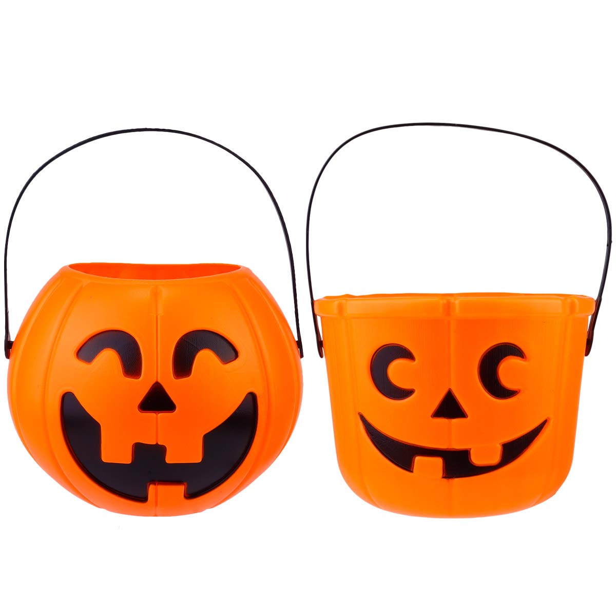 Halloween Pumpkin Candy Buckets - 2 Pack Portable Pumpkin Barrels for Kids Trick or Treating, Party Favors & Candy Storage | Perfect for Halloween Parties, School Events & Neighborhood Treat Collection