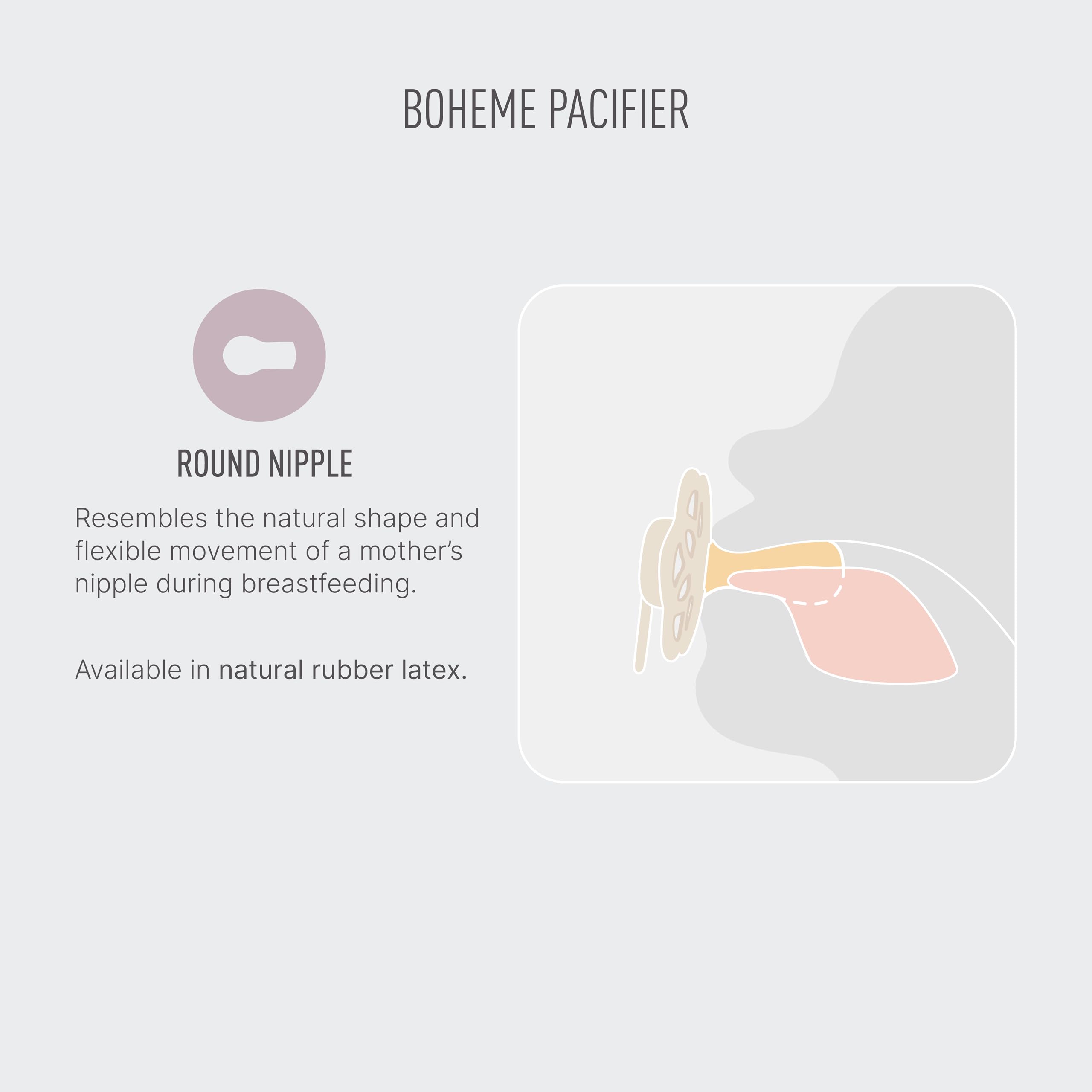 BIBS Boheme Pacifier 2-Pack - BPA Free Baby Soother for 0-6 Months (Ivory/Sage) - Perfect for Newborns, Daycare & Travel Essentials