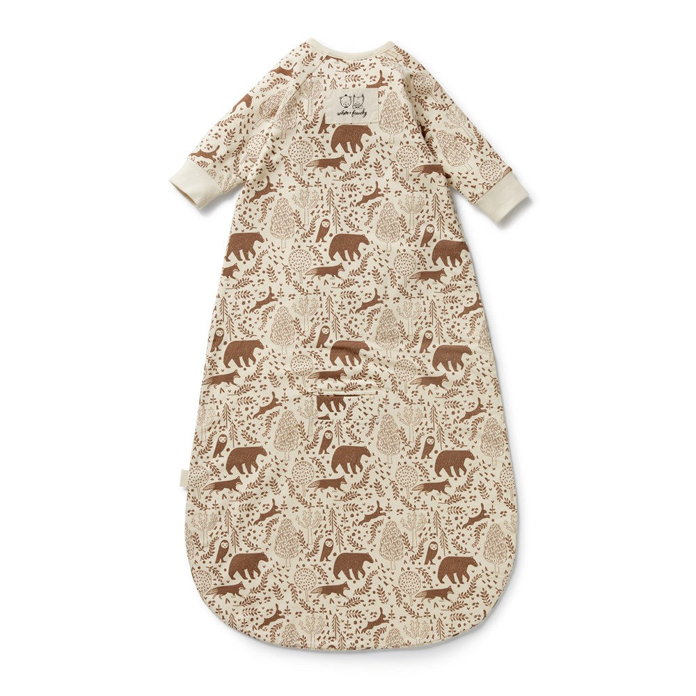 Organic Winter Forest Long Sleeved Baby Sleeping Bag 1.0 TOG - Cozy & Breathable for Nursery, Daycare & Cold Weather Comfort