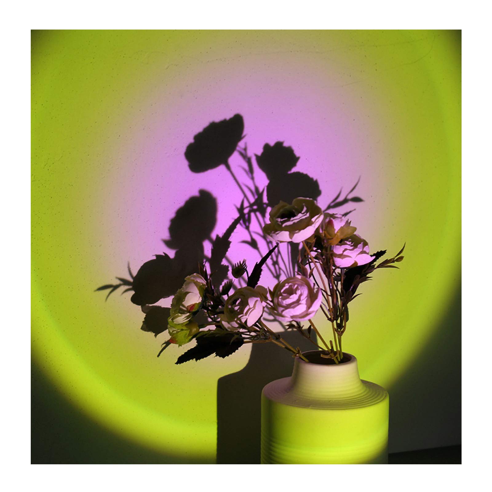 Rainbow Sunset Projection Lamp - Colorful LED Night Light for Bedroom, Living Room & Coffee Shop Decor - Wall & Ceiling Ambient Lighting for Relaxation & Romantic Atmosphere
