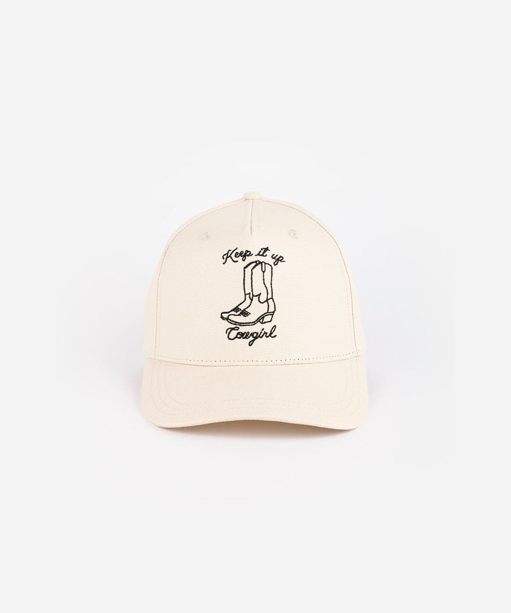 Keep It Up Cowgirl Canvas Trucker Hat - Stylish Western Cowgirl Hat for Women - Perfect for Rodeo, Country Music Festivals & Outdoor Adventures