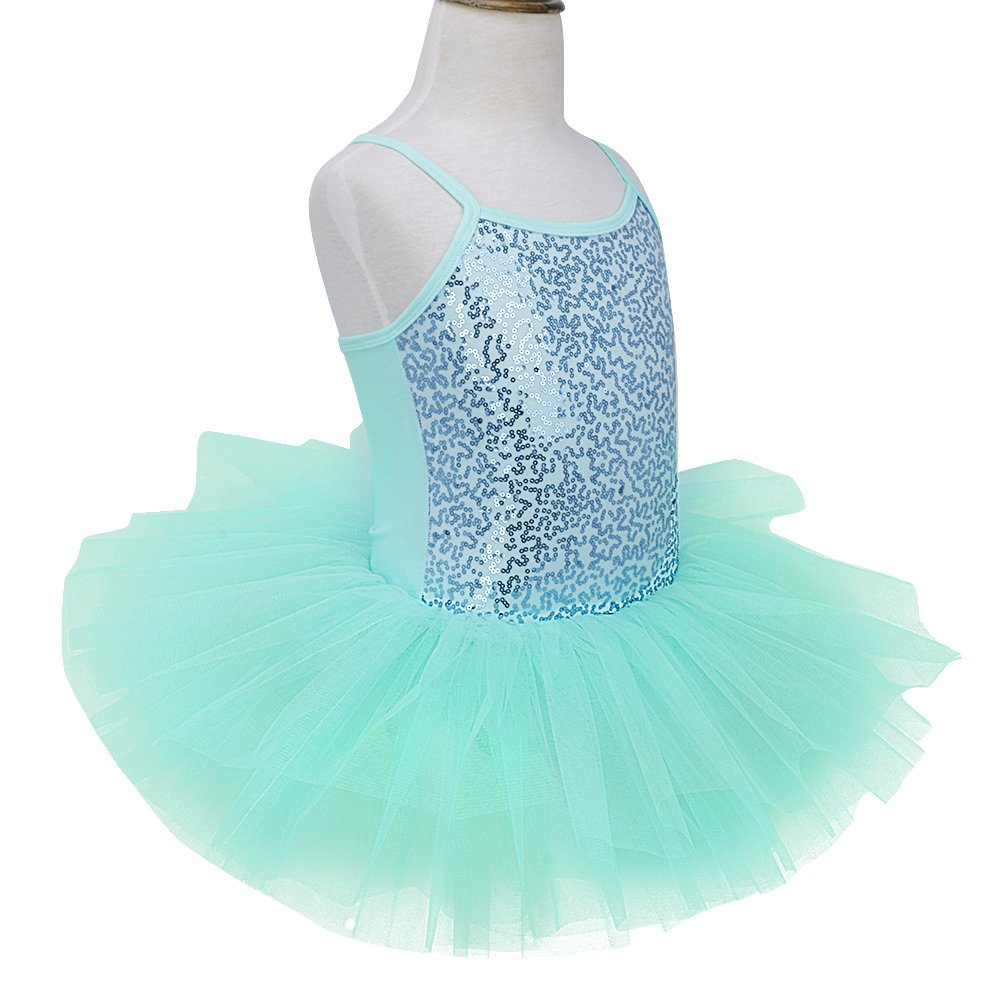 iEFiEL Girls Sparkly Sequined Ballet Dance Dress - Gymnastics Leotard & Ballerina Costume for Recitals, Performances & Dance Classes