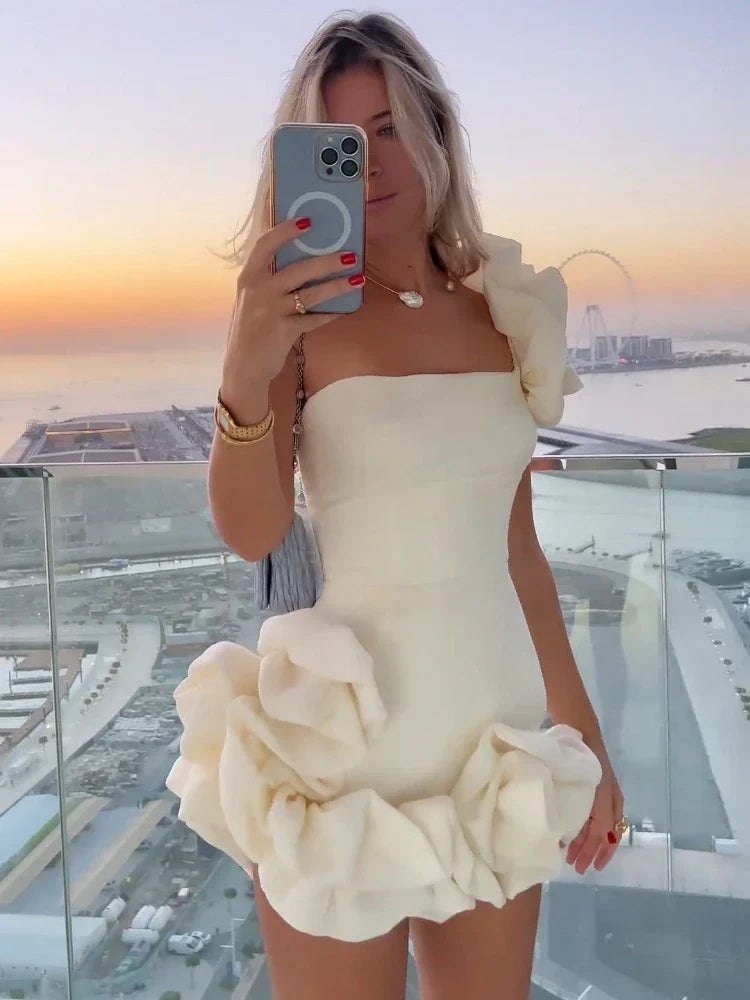 Elegant Women's Party Evening Prom Dress - Floral Patchwork Pleated Mini Dress Sleeveless Sexy Summer Black & White 2023 | Perfect for Prom, Homecoming, Cocktail Parties & Date Nights