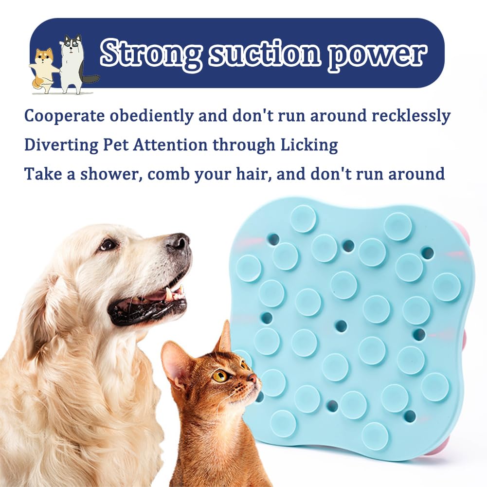 Premium Slow Feeder Dog Bowl - Non-Slip Silicone Lick Mat for Anxiety Relief & Training | Interactive Puzzle Feeder for All Breeds | Perfect for Fast Eaters, Wet Food, and Calming Pets (Suction Cup Base) - Great for Mealtime Enrichment and Puppy Training