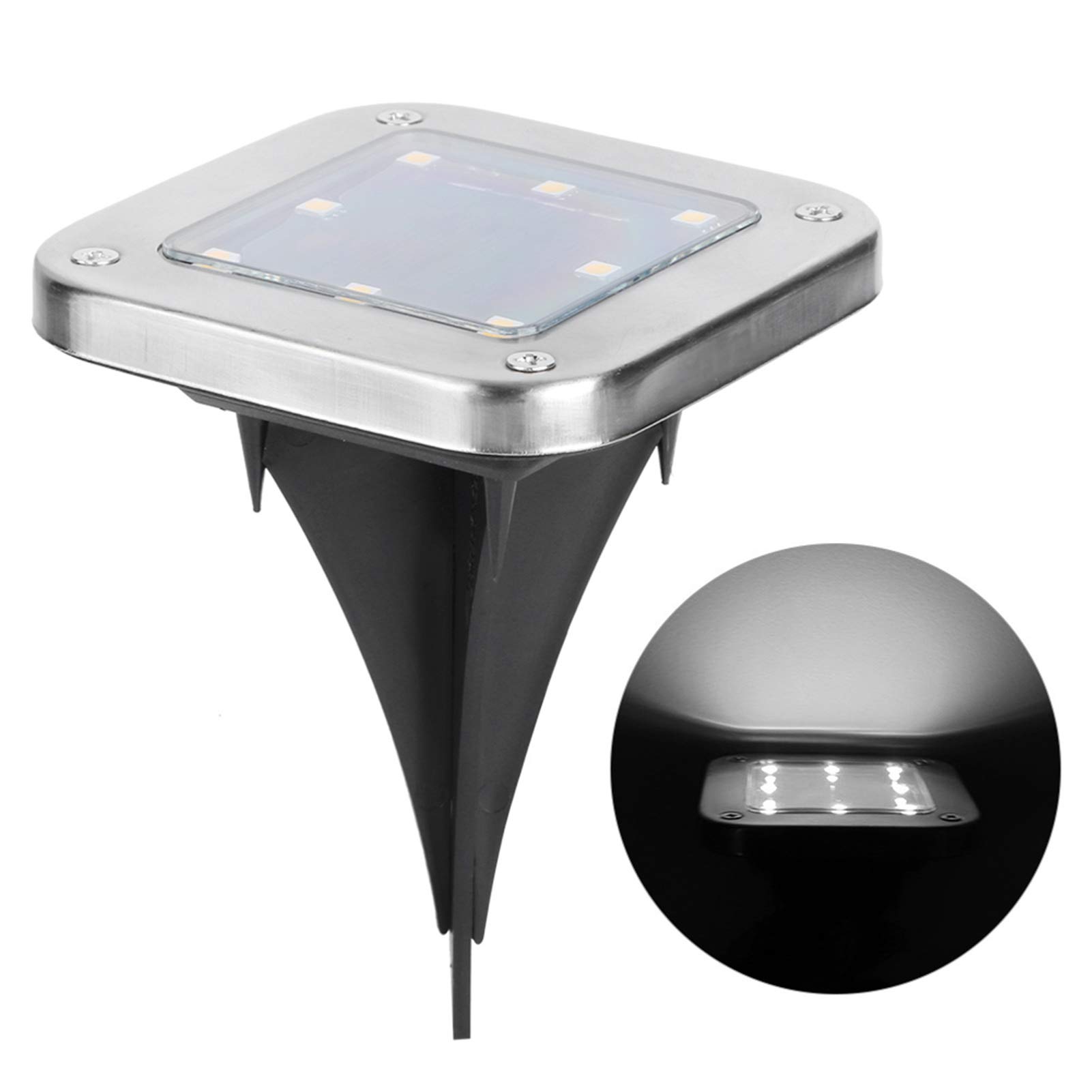 Qinlorgo 4-Pack 8-LED Solar Underground Lights for Lawn & Garden - Waterproof Outdoor Landscape Lighting for Pathways, Driveways & Yard Decoration