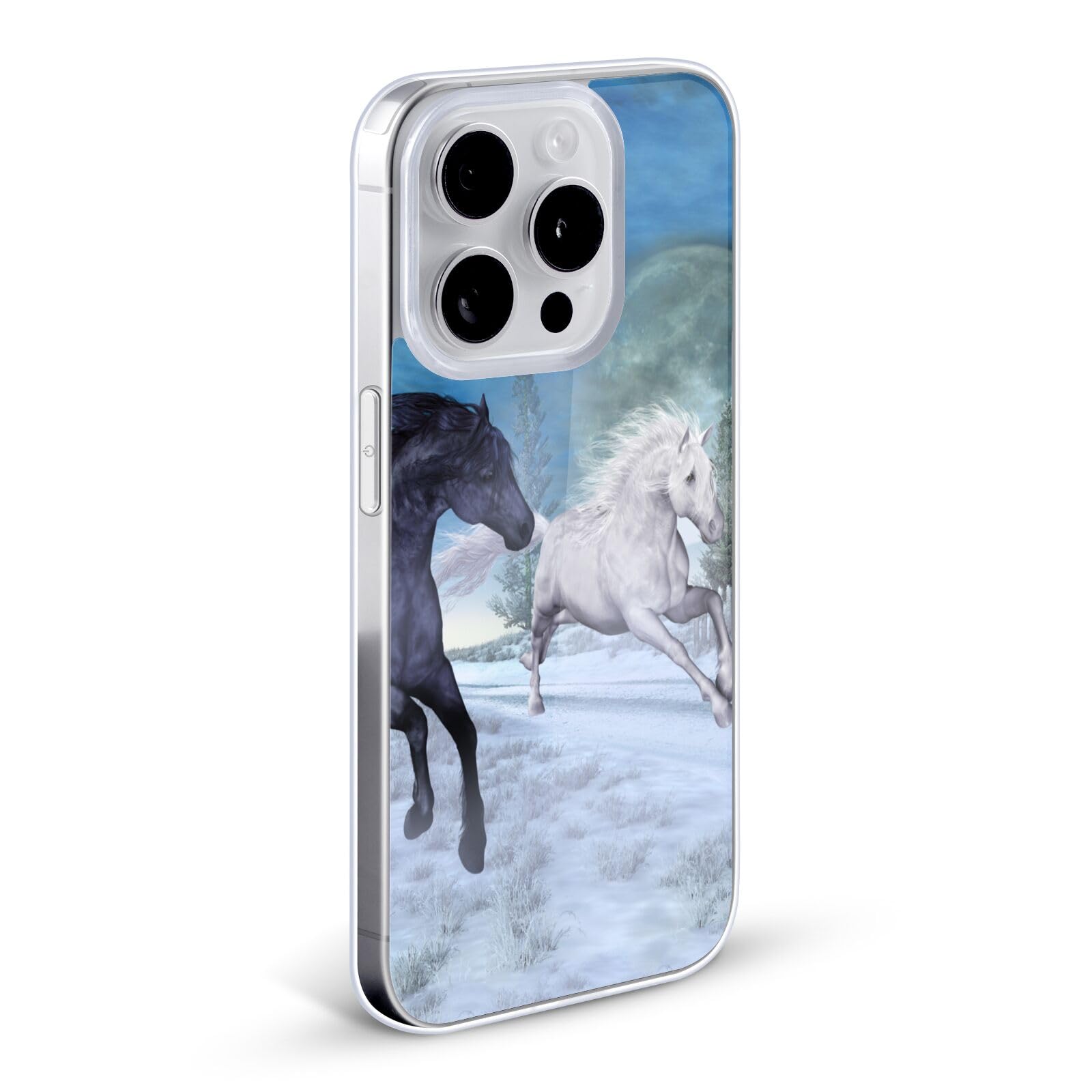 Head Case Designs Officially Licensed Simone Gatterwe Freedom in The Snow Horses Soft Gel Case for Apple iPhone 7 Plus/iPhone 8 Plus - Durable Protection for Outdoor Adventures & Daily Use