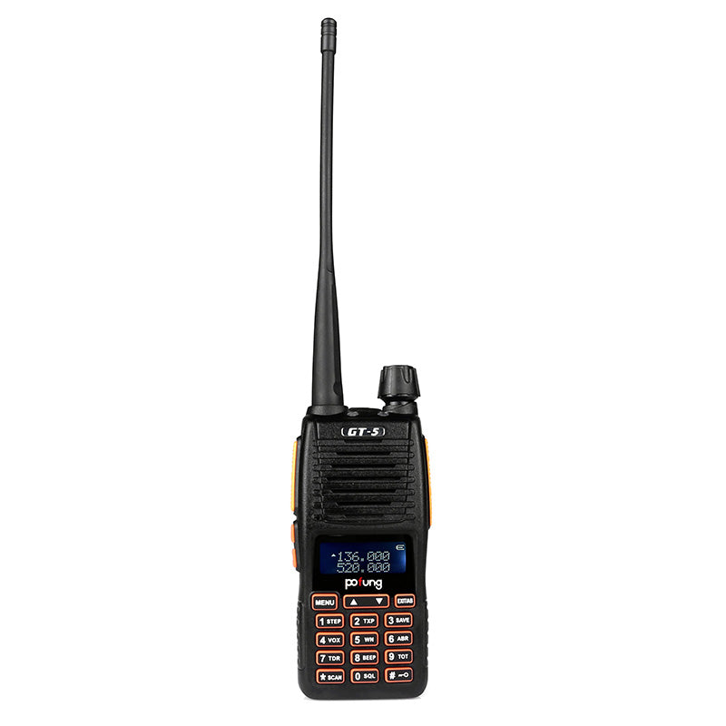 Baofeng GT-5 Walkie Talkie - 5W High Power Dual Band Two Way Radio with 2800mAh Long Battery Life - Ideal for Outdoor Adventures, Hiking, Camping & Emergency Communication