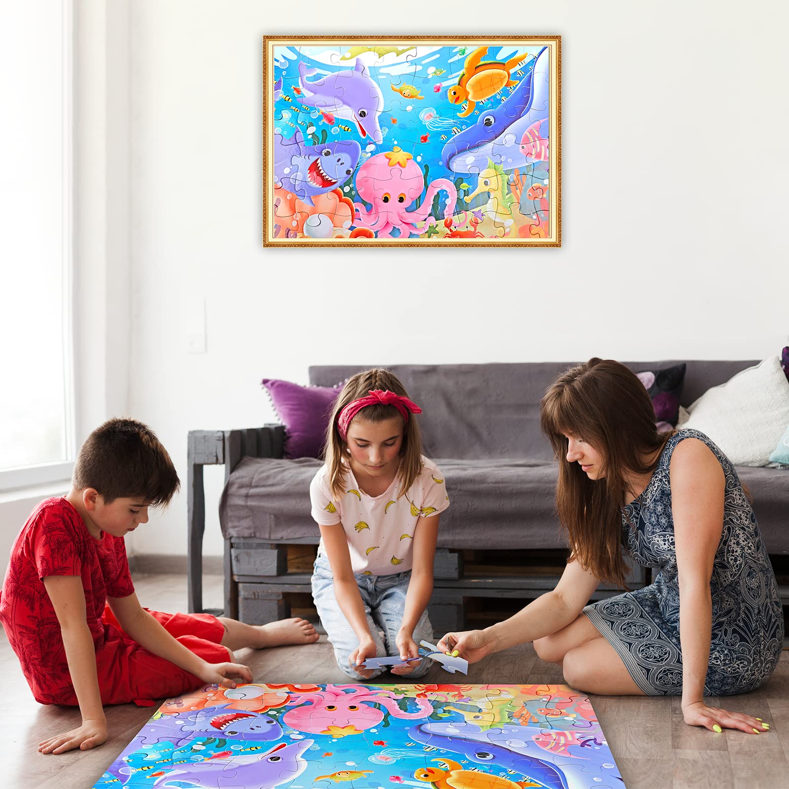 Jumbo Floor Puzzle for Kids - 48Pcs Underwater Jigsaw for Toddlers 3-8 Years | Educational Toy for Preschool Learning & Gifts