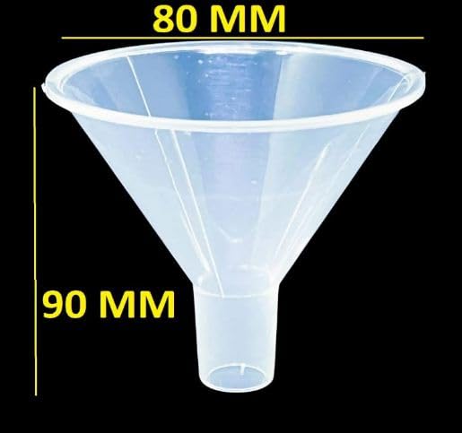 Wide Mouth Plastic Funnel for Liquids, Spices, Powder, Lotion & Oils - 90mm (3.5 Inch) Transparent Kitchen & Lab Funnel - Perfect for Cooking, Baking, DIY Projects & Automotive Use