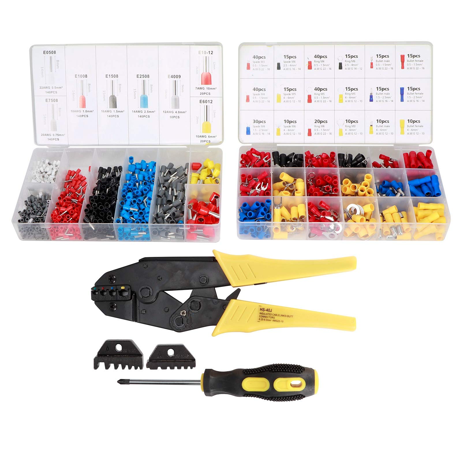 Professional Wire Crimper Tool Set - Multi-Function Ratcheting Terminal Crimper for Insulated Electrical Connectors & Ferrules | Ideal for DIY, Home Electrical Repairs, and Professional Wiring Projects