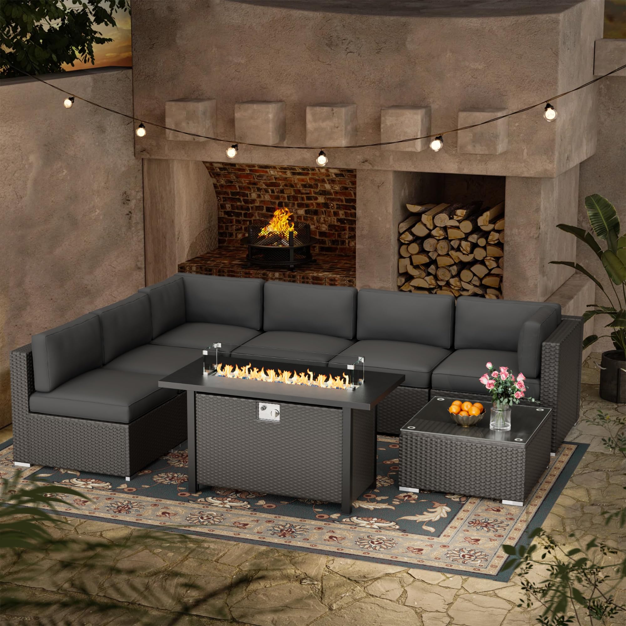 8-Piece Outdoor Patio Furniture Set with 45