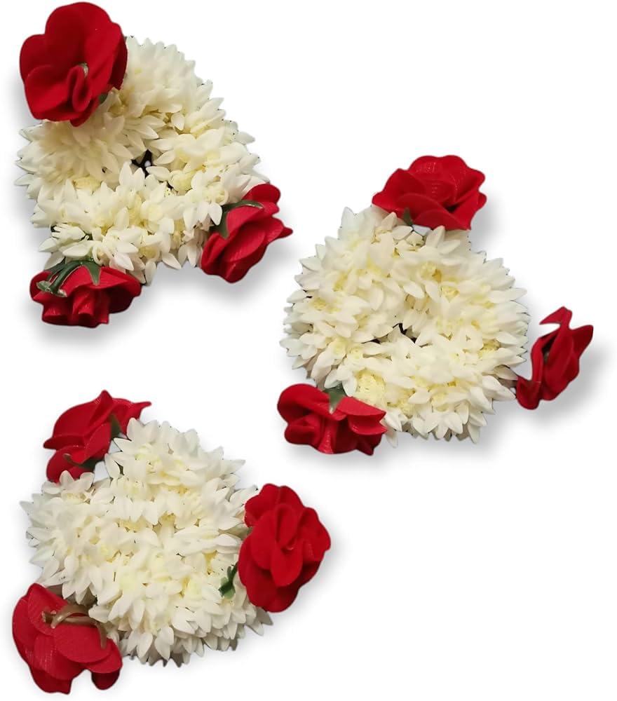 Elegant Rose Hair Bun Juda Flower Accessories for Women - Pack of 3 | Perfect for Weddings, Parties & Special Occasions