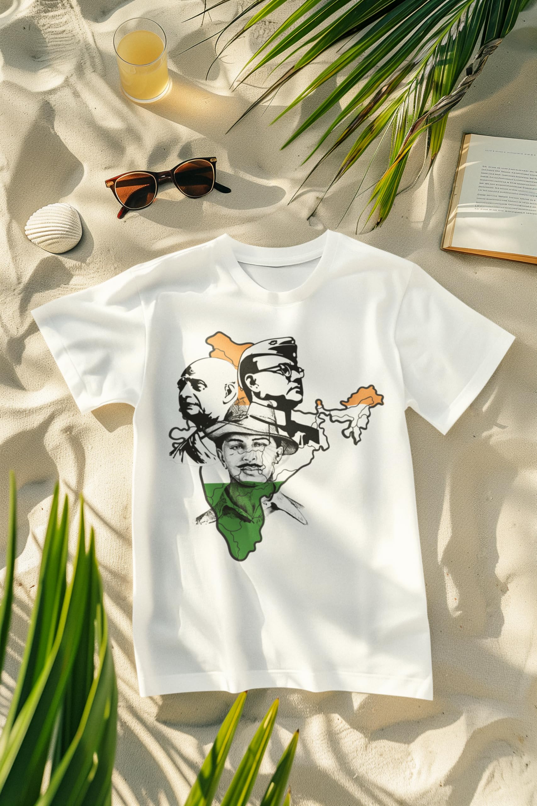 Eshaaver® Women's 15 August Independence Day Printed Polyester T-Shirt - XXL White | Patriotic Holiday Outfit for Festivals & National Celebrations