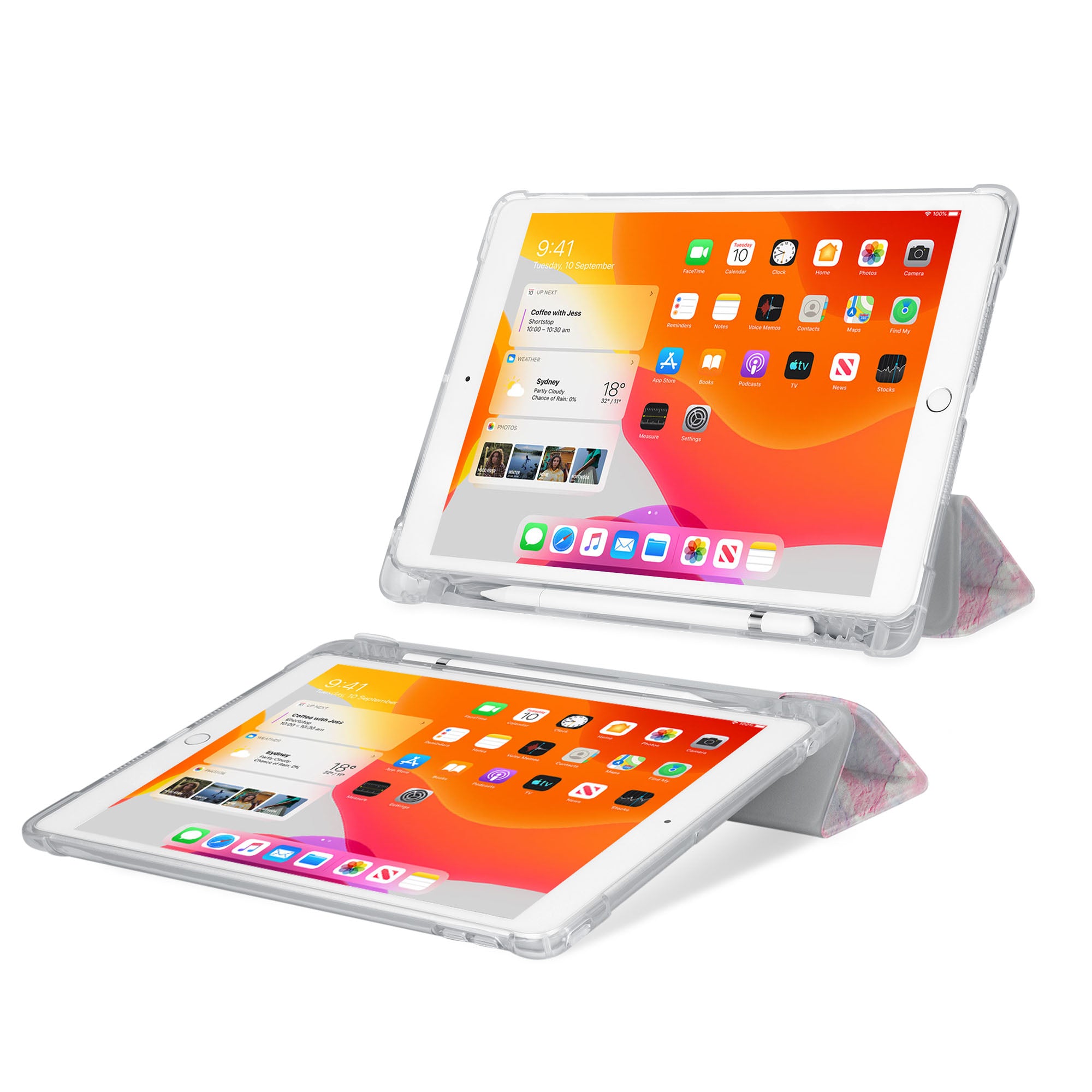 Premium iPad See-Through Case with Oil Painting Abstract Design - Perfect for Home, Office & Travel Protection