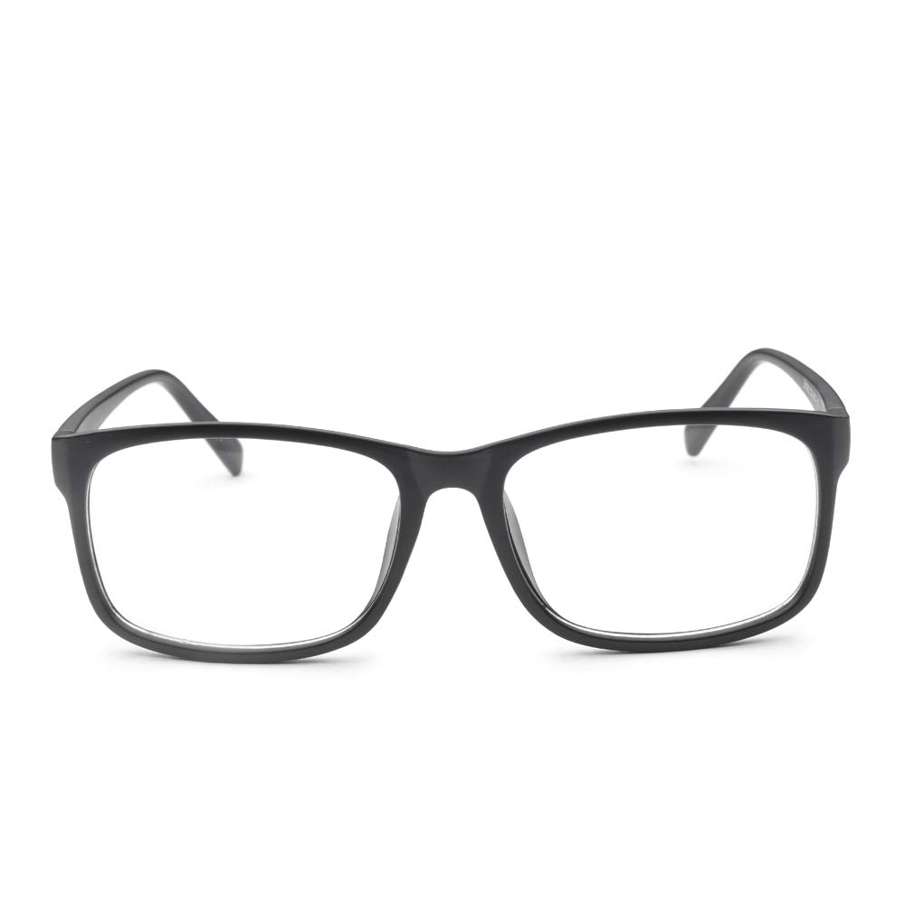 HUHUIKK Oversized Myopia Glasses for Men & Women - Black Distance Vision Eyewear (Not Reading Glasses) | Perfect for Daily Use, Computer Work & Driving