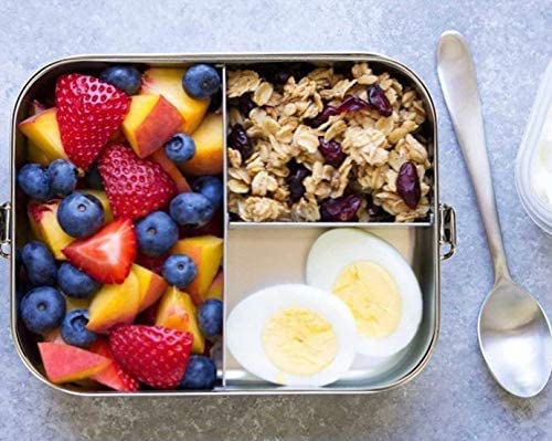 **G.a HOMEFAVOR Leak-Proof Stainless Steel Bento Box – 3-Compartment Metal Lunch Container (1200ML) – Ideal for Snacks, Salads & Meal Prep – Dishwasher Safe – Perfect for Office, School & Picnics**