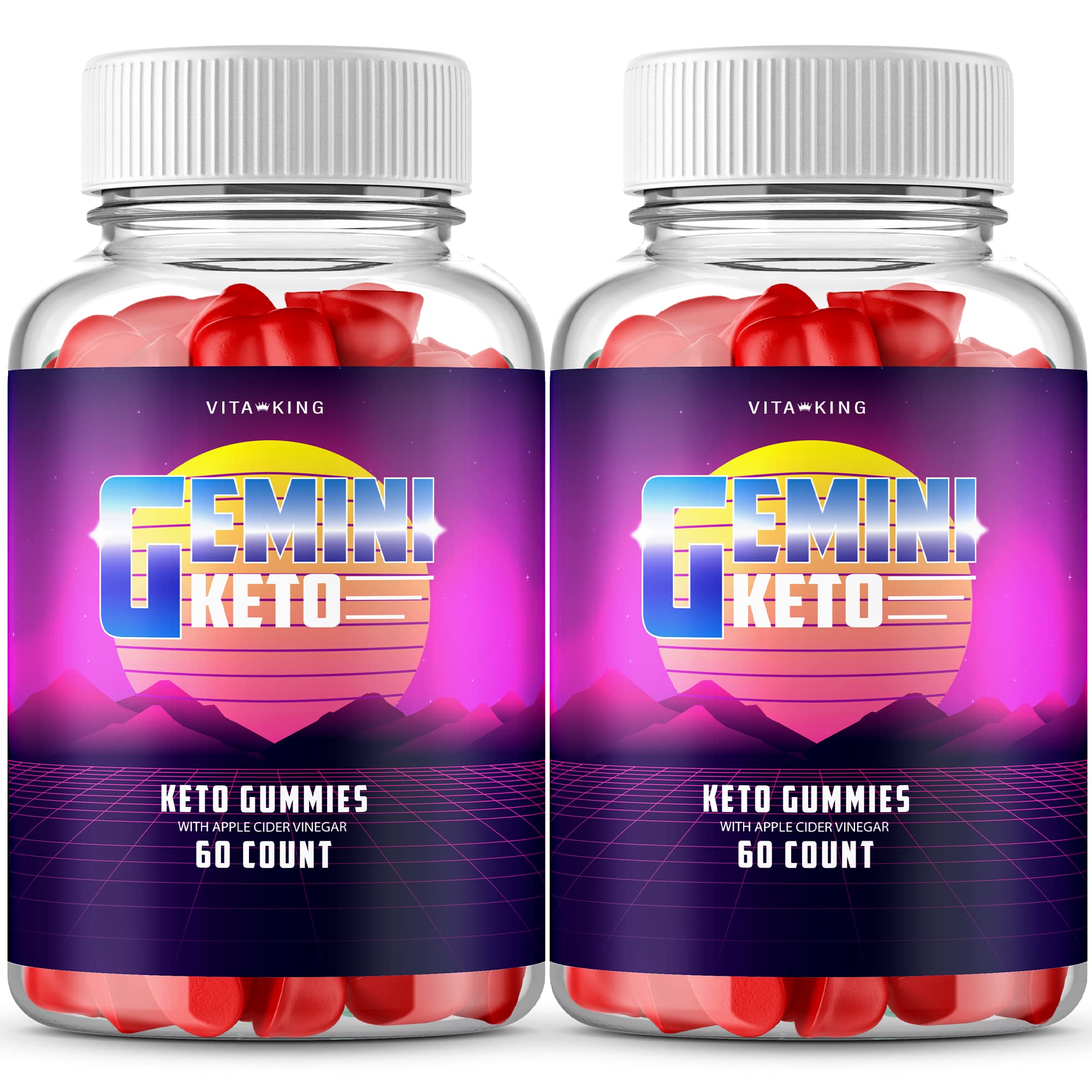 (2 Pack) Gemini Ketos ACV Gummies - Apple Cider Vinegar Keto Gummy Supplement for Weight Loss & Digestion - 120 Count - Perfect for Keto Diet, Low Carb Lifestyle & Detox Support