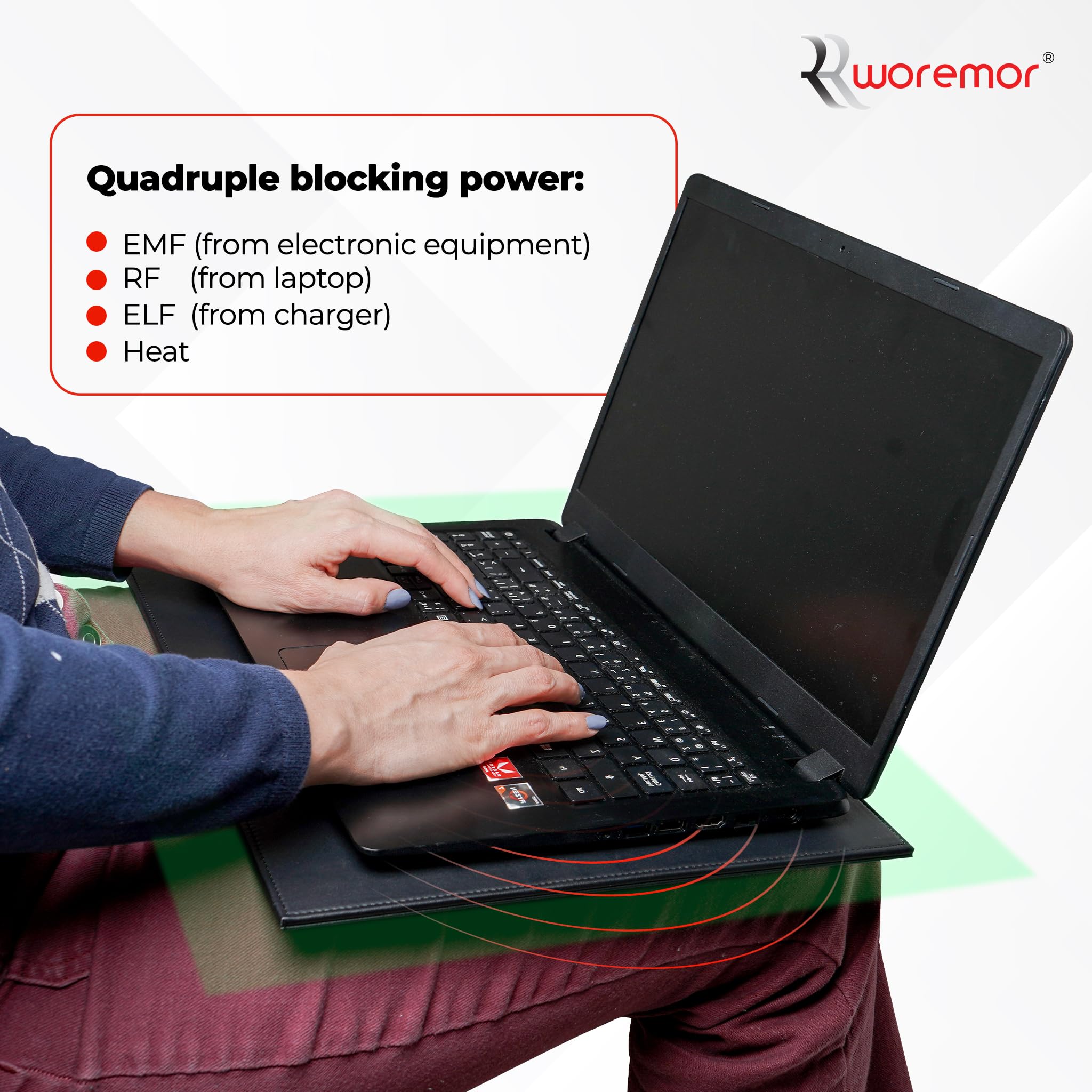 EMF Radiation Blocking Lap Desk for Laptop, iPad & Tablet - Portable Computer Shield with Heat Protection - Ideal for Home Office, Bed & Couch Use