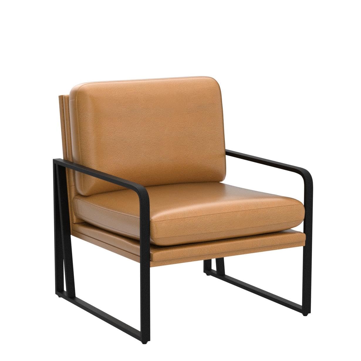 ALISH Modern Upholstered Accent Chair with Metal Legs - Linen Armchair for Living Room, Bedroom & Reading Nook - Comfortable Lounge Chair for Home Decor