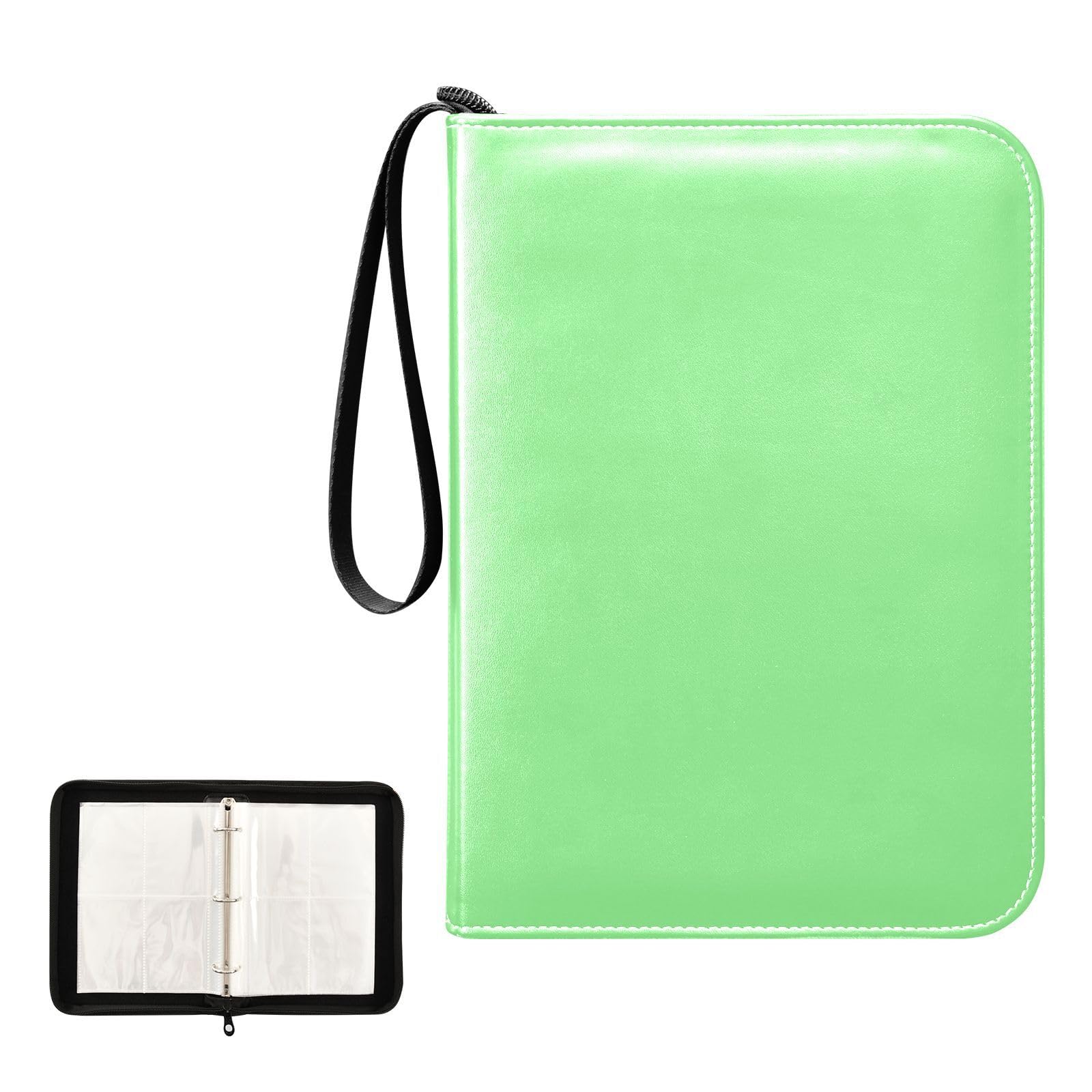 Premium Pale Green Baseball 3-Ring Binder with 400 Card Slots - Durable Trading Card Organizer for Pokemon, MTG, Yu-Gi-Oh & Sports Cards - Perfect for Collectors, Tournaments & School Use