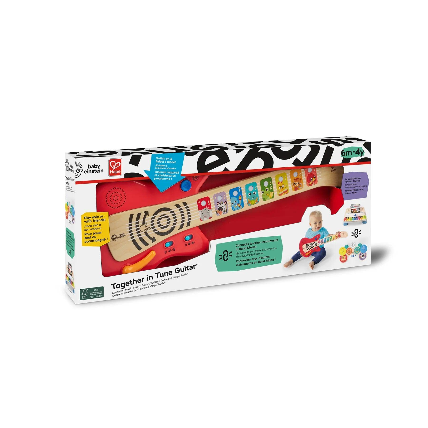 Hape & Baby Einstein Together in Tune Guitar™ - Interactive Musical Toy for Toddlers & Kids - Connected Magic Touch™ Technology - Perfect for Early Learning, Playtime & Music Development