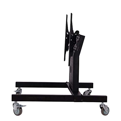 32-65 Inch Rolling TV Mount Stand Cart - Adjustable Low Height Trolley for Plasma, LED, LCD Screens - Perfect for Home Theater, Classrooms & Office Presentations